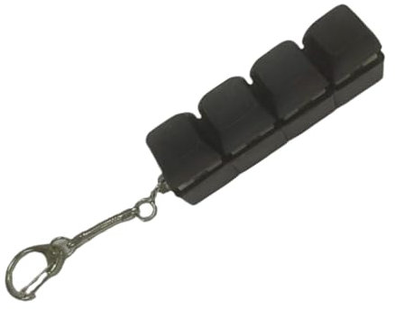 Keyboard Toy, Keyboard, Keyboard Keychain, All-Black No-Light 4-Button Keychain, Portable Keyboard Toy, Perfect for Office, School, Easy to Carry, Stress Relief Anytime, Anywhere