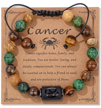UBBVPKY Sternzeichen-Sternbild-Armband Personalisiertes Stretch-Armband mit Tigerauge-Türkis-Steinen Perlenarmband Geburtstagsschmuck Geschenk für Männer und Frauen