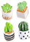 HEALLILY 4 mini cactus artificiales con macetas, plantas en maceta de cactus sintético para decoración de interiores, hogar, oficina, diseño de bonsái realista, compacto, fácil de usar, potenciador de