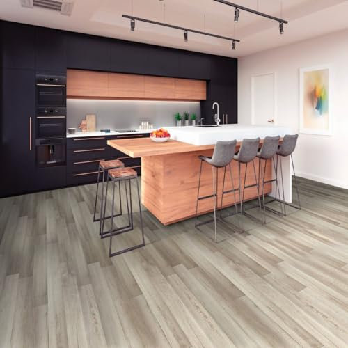 Luvanto Click Plus Oxford Grey Wood Effect SPC Click Lock Luxury Vinyl Tile - Plank(5mm LVT) For Domestic & Commercial Use, Suitable For Underfloor Heating