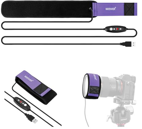 NEEWER 500mm Objektivheizung für Kamera Teleskop, USB Lens Heater Warmer mit 3 Temperaturstufen, Objektiv Wärmer verhindert Tau Nebel und Kondensation für DSLR Cam Fernglas Astrofotografie, HW-30B