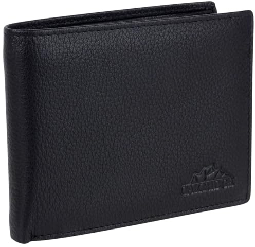 Oakridge Leather Men’s Black Trifold Wallet 11 Credit Card Slots