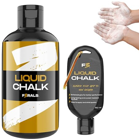 F3RALS ® Liquid Chalk | Flüssigkreide für perfekten Grip bei Klettern, Bouldern, Gewichtheben & Calisthenics – Schnell Trocknend, Staubfrei, Extra Stark & Abwaschbar