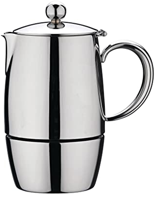 Café Stål BEC-10M Bellux Espresso Kaffeekocher aus 18/10 Edelstahl – 10 Mokkatassen, 500 ML, Silber