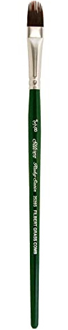 Silver Brush Limited Ruby Satin Filbert Comb Oil Paintbrush, Size 3/8 Inch | Short Handle, Acrylics, Heavy-body Paint, Fine Point Stiff Synthetic Bristle, Superb Paint Absorbency, Textured Designs