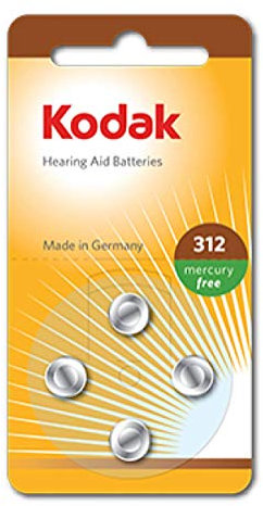 Kodak 30410428 Pack de 4 Piles pour Appareil auditif Taille P312 Argent