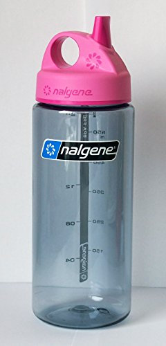 Nalgene 'Everyday Grip-n-Gulp' - 0,6 L, grau, Deckel pink