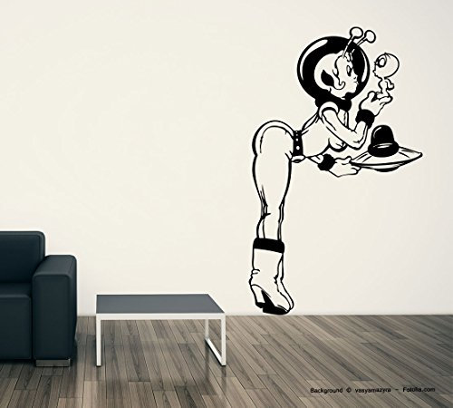 Sunnywall Wandtattoo Sexy Kissing Alien-Lady Gold Gr3