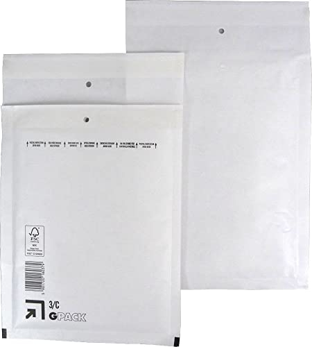 Global Pack Luftpolsterumschlag, gepolsterter Umschlag, 170 x 225 mm, 3/C