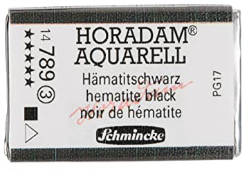 Schmincke – HORADAM® AQUARELL - feinste Künstler-Aquarellfarben, 789 Hämatitschwarz, 14 789 043, 1/1 Näpfchen
