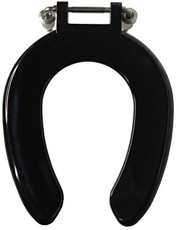 Celmac Crescent Black Child Toilet Seat | 12 Durable U-Shape Plastic Seat for Schools, Playgroups, & Infant Toilets | Manual Operation | Ideal for Junior Facilities & Training Use