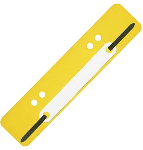 Heftstreifen aus PP-Folie mit Plastikdeckleiste, 3,4 x 15 cm (50 Stück, Gelb)