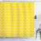 ABAKUHAUS Chevron Duschvorhang, Chevron-Muster-Gelb, Stoffliches Gewebe Badezimmerdekorationsset mit Haken, 175 x 220 cm, Gelb und Weiß