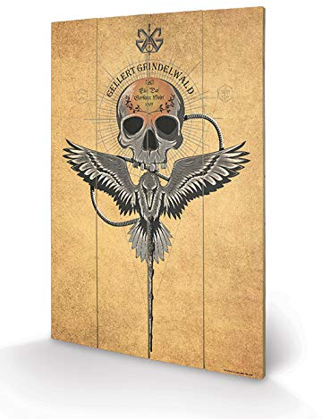 Fantastic Beasts The Crimes Of Grindelwald Grindelwald Elements,Holz-Druck,40 x 59 cm