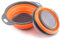 Lot de 2 passoires de cuisine pliables et non toxiques, faciles à nettoyer, 2 tailles avec Orange