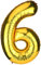 KINBOM Gold Number 6 Balloon Inflatable Large Foil Balloon for Birthday Party Celebration Decoration (40inch)