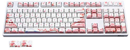 wru PBT Cherry Blossom Keycap, Mechanical Keyboard, Cherry Profile Dye-Sublimation