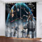 JFBedding Vorhang Blickdicht Ösenschal Gray Alien Star Wars 2 Stücke Gardinen mit Ösen Verdunkelungsvorhang Kinderzimmer Wohnzimmer Blickdichte Vorhänge -110 X 215 cm