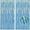 BRAVESHINE Blue Foil Fringe Curtain Party Backdrop, Metallic Tinsel Curtains Streamers Party Decor for Kids Christmas Frozen Unicorn Mermaid Ocean Sea Animal Theme Birthday Decorations (2Pack, 1x2.5m)