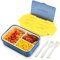 BIBURY Fiambrera, caja bento a prueba de fugas, recipiente para alimentos con 3 compartimentos y juego de cubiertos, lonchera comidas aptos para microondas y lavavajillas (Rosado A)