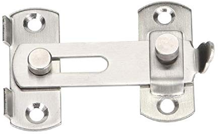 Door Lock Buckle Lock Bolt Lock for Door and Window Slide Lock Latch Bolt Shed Slide Door Lock Slide Lock (Silver)