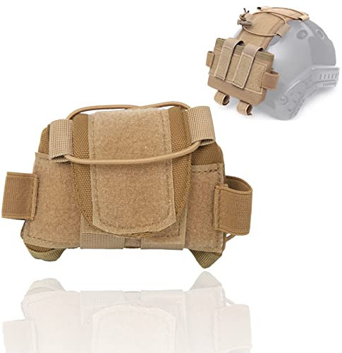 DAUERHAFT Helm Akkutasche , wasserdichte Oxford Gewebe Helm Gegengewichtstasche , Multifunktionales leichtes Gegengewichtspaket , für Radfahren , Wandern , Camping(Mud Color)