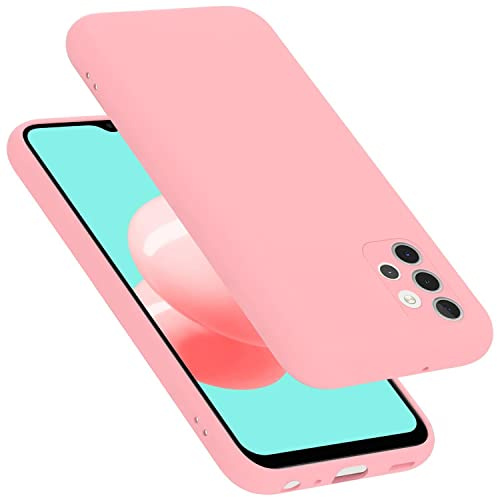 Cadorabo Hülle kompatibel mit Samsung Galaxy A32 4G Hülle Silikon Handyhülle für Galaxy A32 4G Case aus flüssigem Silikon- Kratzfeste und stoßfeste dünne TPU Schutzhülle - Liquid PINK