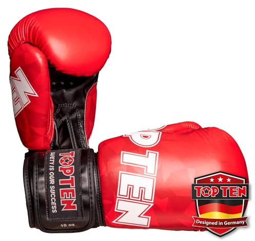 TOP TEN Boxhandschuhe Männer & Frauen Prism – Professionelle Box Handschuhe Herren mit dämpfendem PPS-Foam Padding für maximalen Schutz & Dämpfung – Premium Ausrüstung für Boxen 8oz, 10oz, 12oz