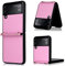 WEIOU Trama in Fibra di Carbonio Cover per Samsung Galaxy Z Flip3 (Z Flip 3) 5G, Custodia in PC Rigido e Pelle PU Anti-Graffio Antiurto Protettiva Case + Cordino. Rosa