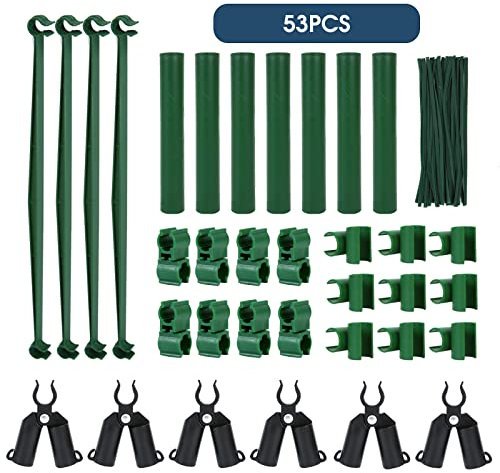Verstellbare Gartenpfähle, Kunststoff-Pflanzen-Rankgitter-Clips für Stangen mit 1,1 cm Durchmesser, Verbindungsverbindungen für Tomatenkäfig, Gurken, Tipi, Kletterpflanzen, Rahmen