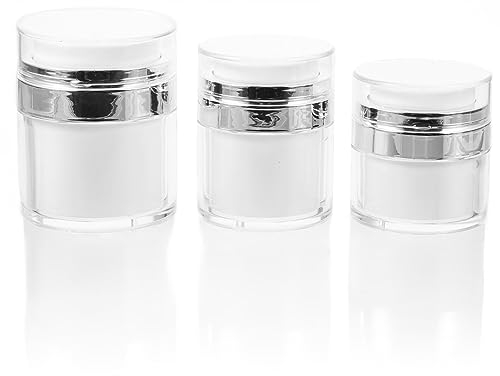 Beaupretty Empty Travel Bottles Empty Jars Round Cream Bottle 3pcs 50g 30g 15g Airless Pump Cosmetic Containers Vacuum Press Cream Jars Refillable Face Lotion Box for Lip Balms Collection Filter