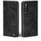 LBH Handyhülle für Huawei P30 in Schwarz mit Karten- und Geldfach Smartphone Hülle mit Standfunktion Flip Case Schutzhülle Magnetverschluss Vintage