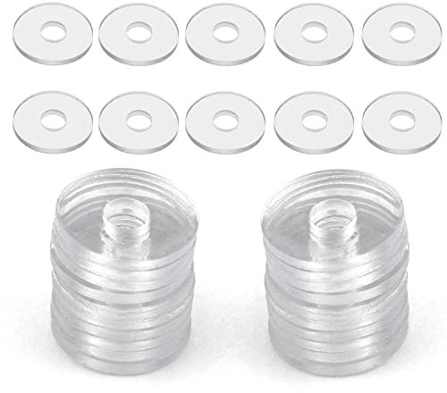 DGHAOP 30pcs PVC Plastic Washers Flat for Screws Washer Spacers for Glass Shower Door Handles/Towel Bars (7mm Inner Diameter, 20mm Outer Diameter, 2mm Thickness)