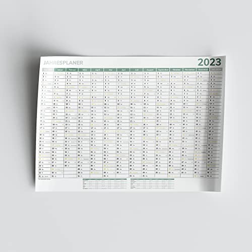 Wandplaner / Wandkalender 2023 XXL Format, 100 x 70 cm, mehrere Farben, knickfrei und gerollt geliefert (Eukalyptus)