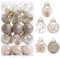 Fouriding 30 palline di Natale, 6 cm, infrangibili, trasparenti, decorazioni da appendere per albero di Natale, vacanze, matrimoni, feste (champagne)