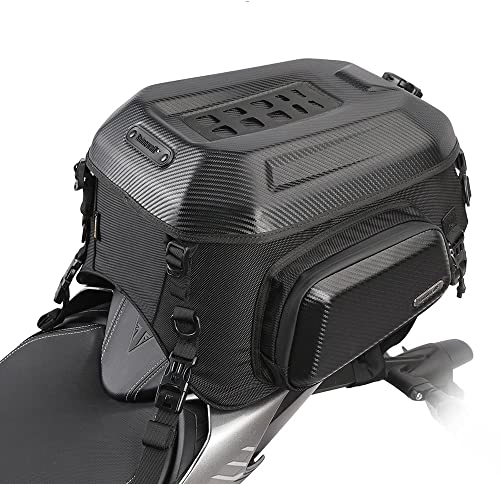 Rhinowalk Motorradtasche Multifunktionale Motorrad Hecktasche,Motorradgepäck 35L wasserdichte Gepäcktasche, Hell Schwarz