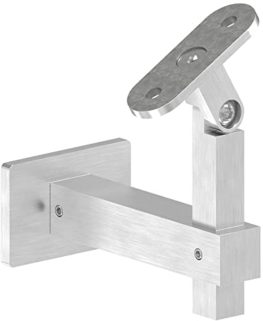 STEINBACHER© | Edelstahl Handlaufhalter eckig mit gerader Halteplatte, V2A