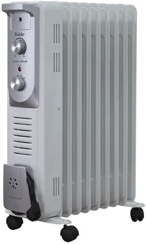 Fakir OR-09 Trend/Ölradiator mit 9 Rippen, Elektro-Heizung mit 4 Heizstufen, Thermostat, 4 Lenkrollen - 2.000 Watt Perlgrau (1500, watts)