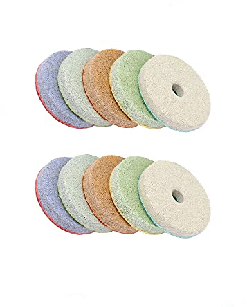 100mm Sponge Polishing Pads, 10 Pcs 4 Inch 1000 Grit Sanding Wheel, Grinding Discs for Diamond Marble Stone
