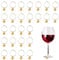 Jagowa 26Pcs Wine Charms, Letters Glass Charms Markers Tags for Wine Drink Markers Decorations Party Favors (Champagne)