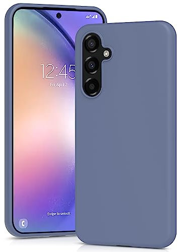 YATWIN Silicone Case for Samsung Galaxy A54 5G, Soft-Touch, Shockproof, DustProof, Antiskid Full Body Armour Phone Cover for Samsung Galaxy A54 5G - Lavender Grey