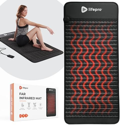 Lifepro Tapete infrarrojo lejano de longitud completa de 74 pulgadas, tapete plegable con almohadillas de calefacción por infrarrojos lejanos para mejorar el estado de ánimo, energía y recuperación,