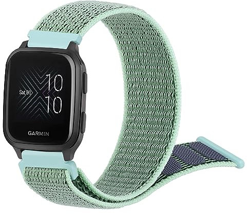 Nylon Straps Compatible with Garmin Venu Sq Music Strap, Soft Replacement Sport Nylon Wristband for Garmin Venu Sq Music/Venu Sq/Venu/Venu 2 Plus (Green)