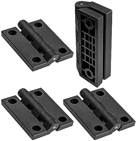 4 Scharniere 100x80mm aus Polyamid Kunststoff zum aufschrauben - für Türen Klappen Deckel ideal zur Verwendung mit T V Slot Profilen! | 3 Größen zur Auswahl……