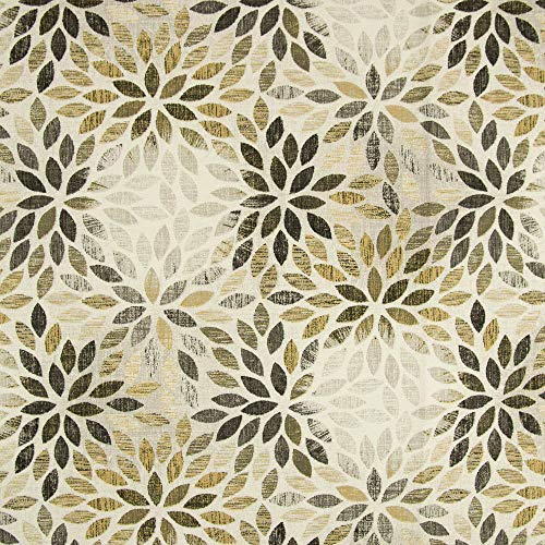 Dekostoff geometrische Blumen senfgelb