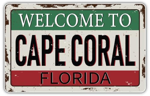 Cape Coral City Florida USA Vintage H2314 Autoaufkleber Sticker 12 cm | Weitere Motivbegriffe: Stadt, Staat; Selbstklebende Folie für Fahrzeug und glatte Oberflächen
