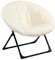 HollyHOME Klappsessel Rund Klappbar Sessel Wohnzimmer Schlafzimmer Relaxsessel Mondsessel Runder Loungesessel Ohrensessel Lesesessel Plüsch, Beige