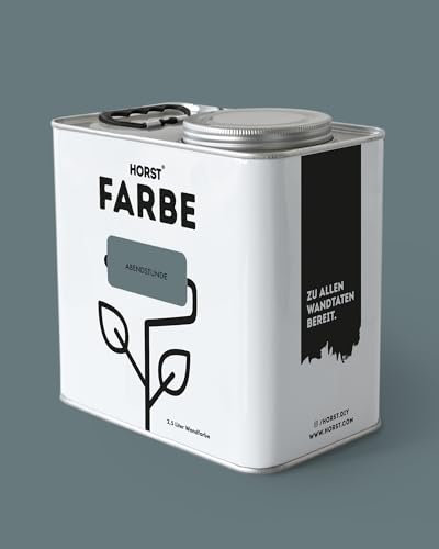 HORST Wandfarbe Abendstunde 10L - Hochwertige Innen-Farbe - Hohe Deckkraft & Schnelltrocknend - Geruchsneutral - Spritz- & Tropffrei - 100% Natürlich - Blau