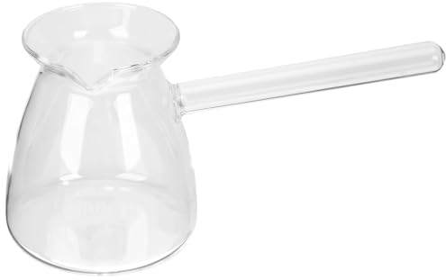 Kichvoe 1stück Transparentes Türkisches Kaffeekännchen Aus Dickem Borosilikatglas Mit Seitengriff Zum Kochen Von Kaffee Tee Und Milch