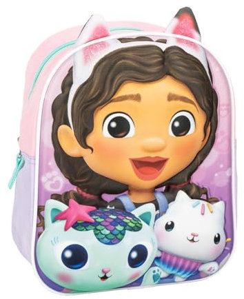 CERDÁ LIFE'S LITTLE MOMENTS Applicazioni Zaino 3D per Bambini GABBY'S Dollhouse, Unisex Kids, Rosa, Regular